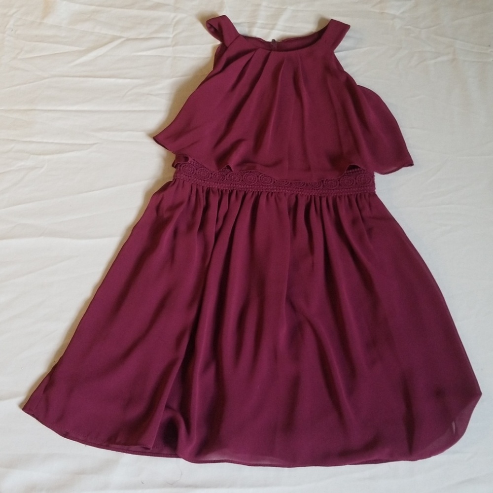 Byby girls chiffon 12 maroon dress formal